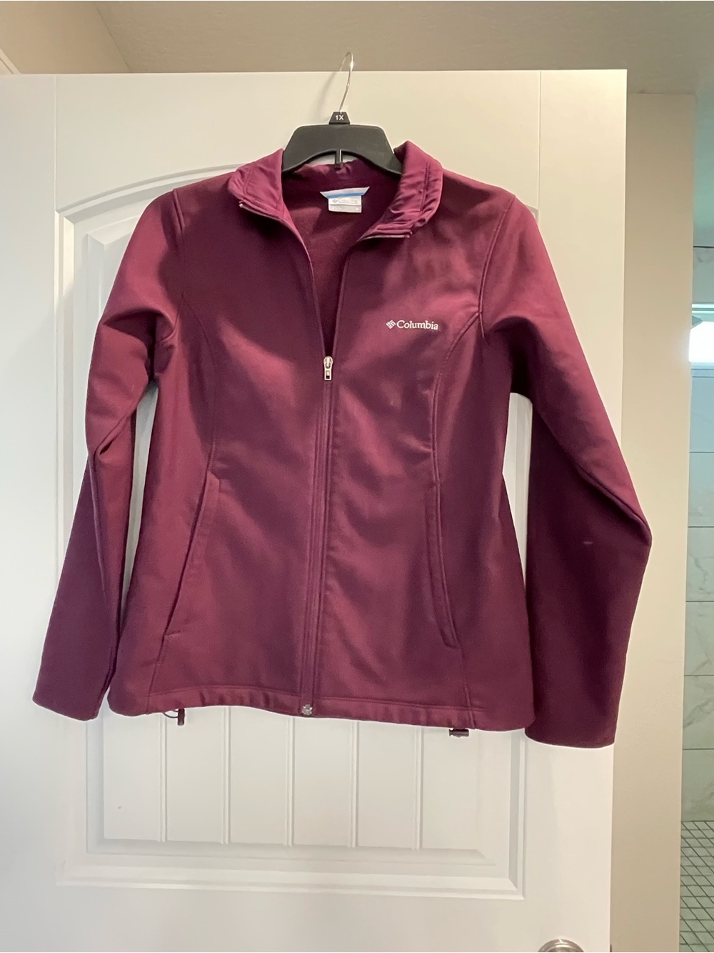 Columbia Jacket Womens Medium Plum Softshell Full Zip Fleece Lined